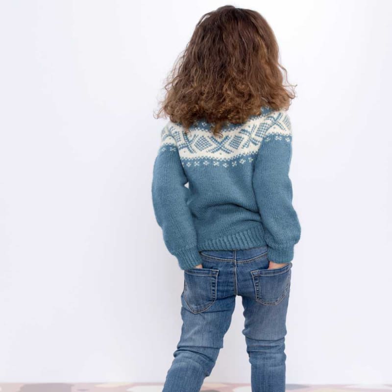 Strikk The Look: Cortina-genser barn lys denim