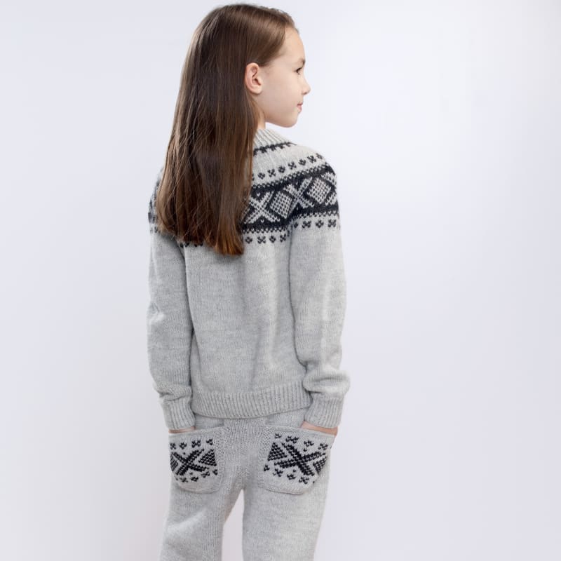 Strikk The Look: Cortina-jakke kids grå