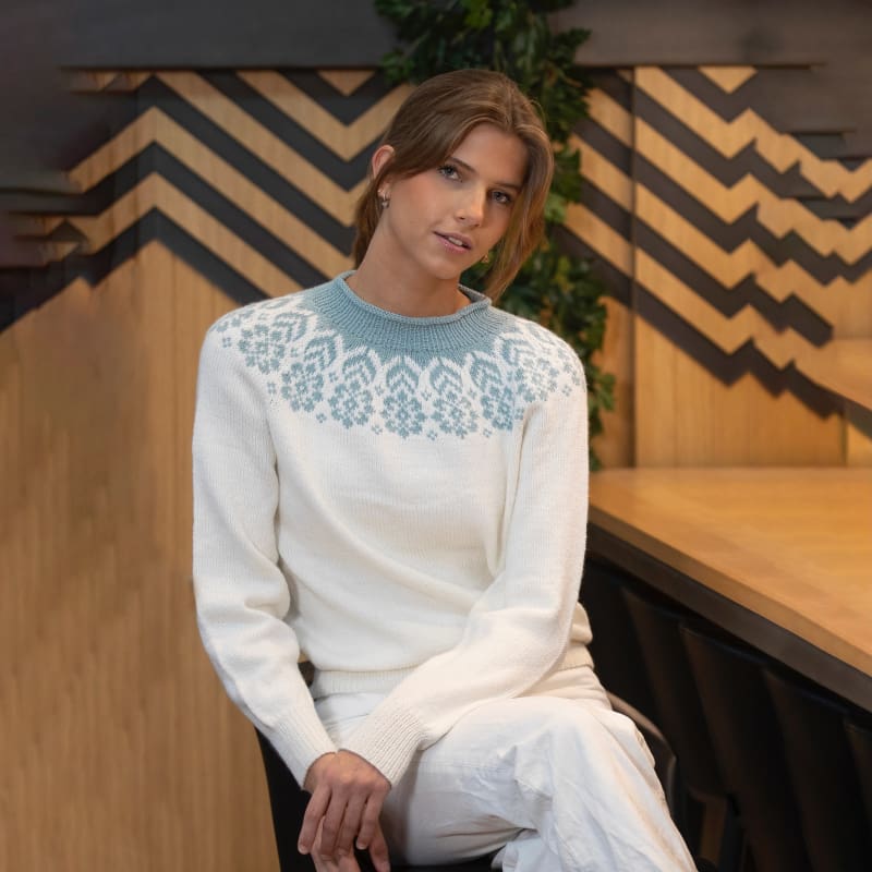 Strikk The Look: Dahlia-genser hvit