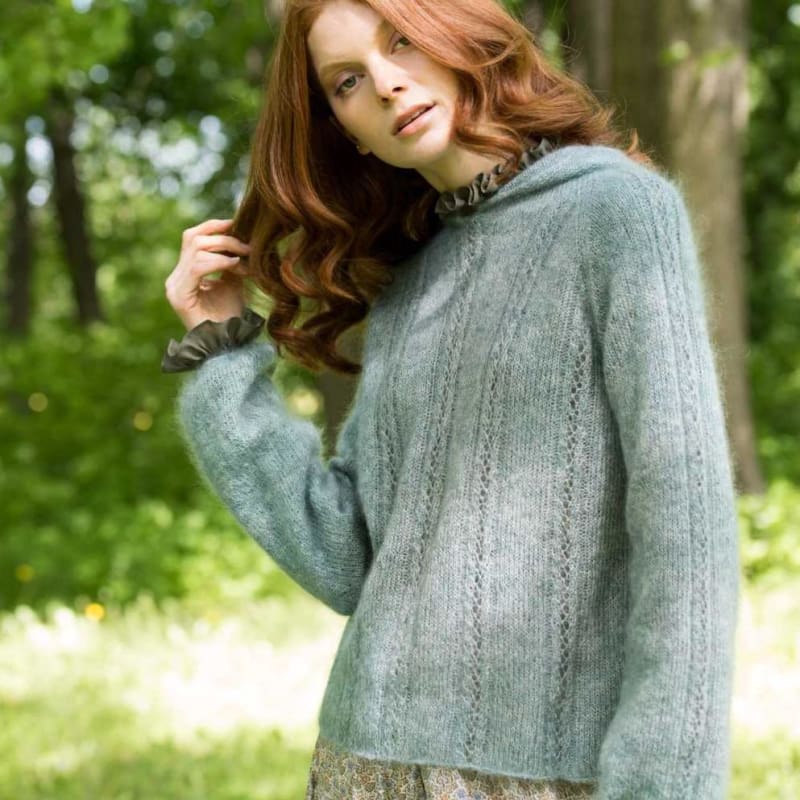 Strikk The Look: Dentelle-hettegenser petrol
