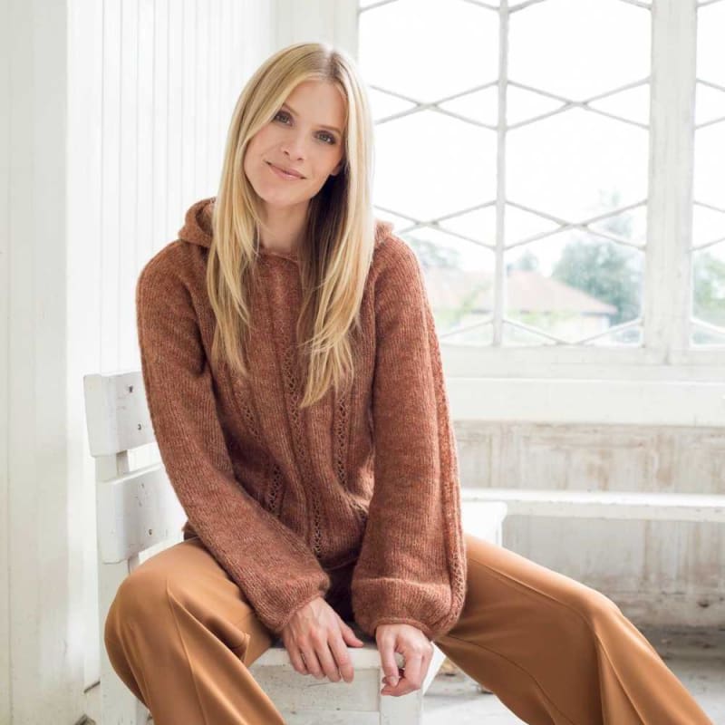 Strikk The Look: Dentelle-hettegenser rust
