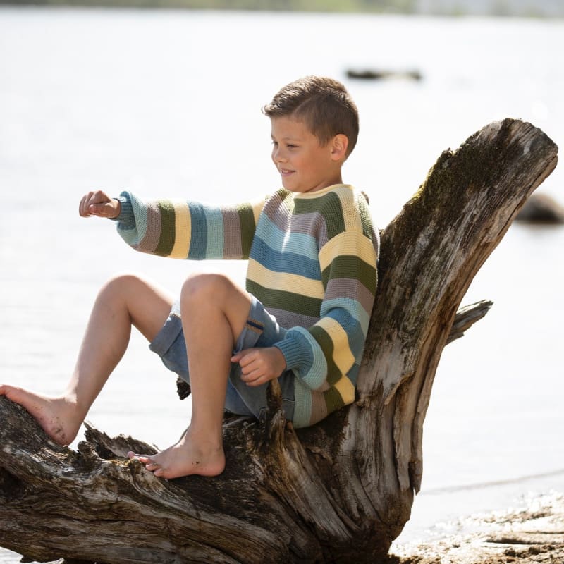 Strikk The Look: Dory-genser blå/grønn