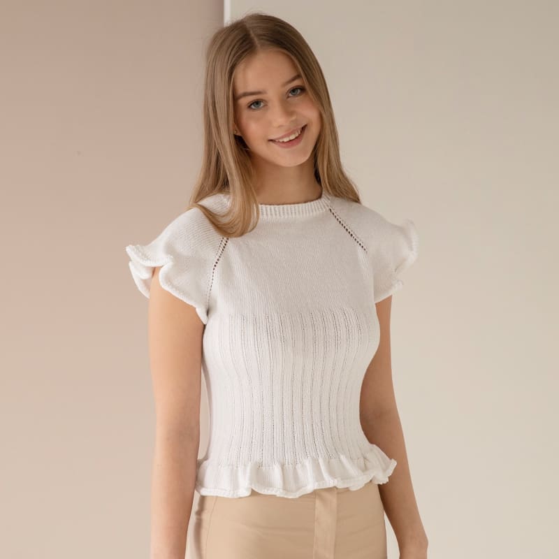 Strikk The Look: Enola-topp hvit