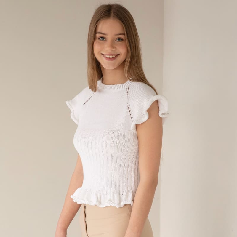 Strikk The Look: Enola-topp hvit