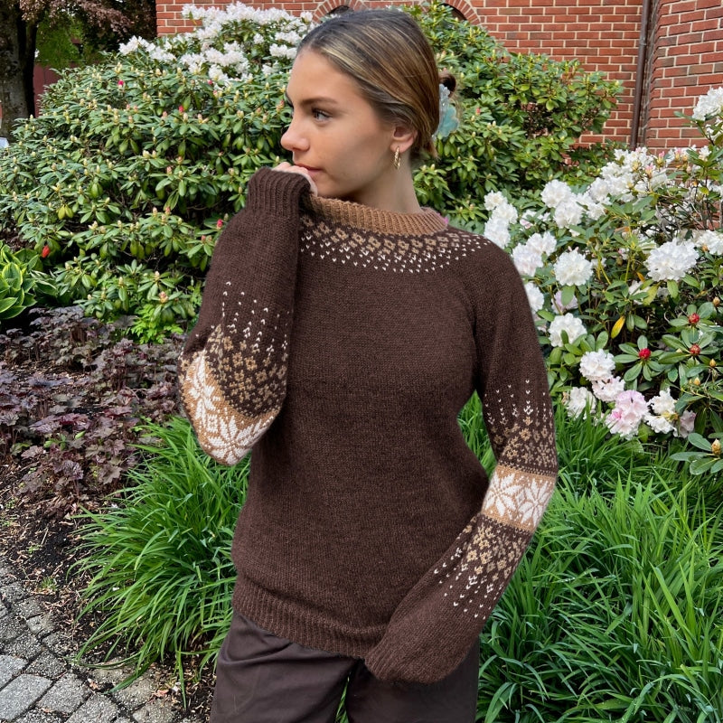 Strikk The Look: Erfjord-genseren brun og kamel