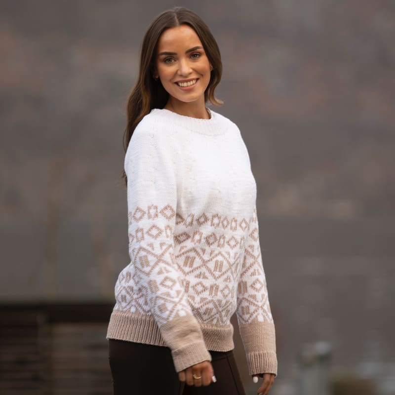 Strikk The Look: Estragon-genser hvit/beige