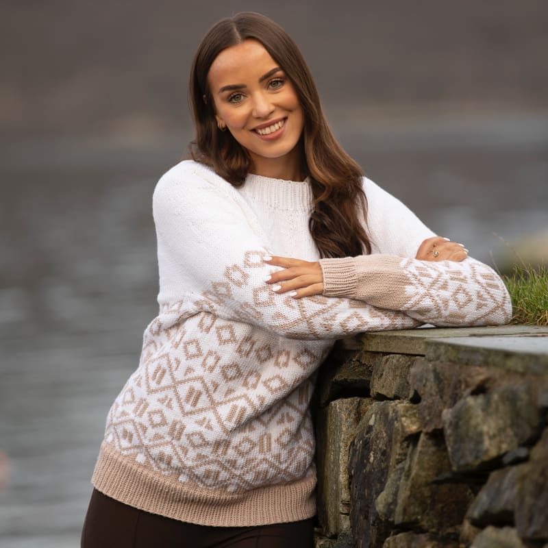 Strikk The Look: Estragon-genser hvit/beige