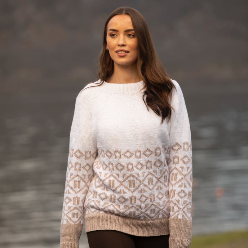 Strikk The Look: Estragon-genser hvit/beige