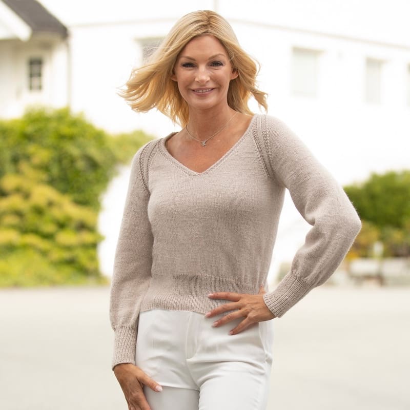 Strikk The Look: Fam-genser sand