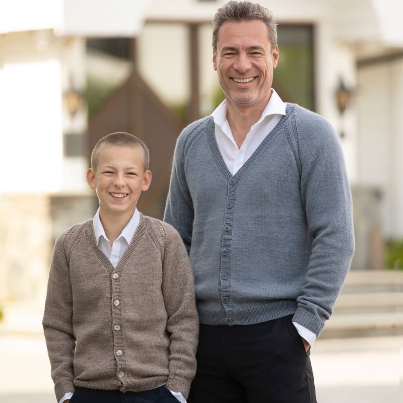 Strikk The Look: Fam-jakke barn lys brun