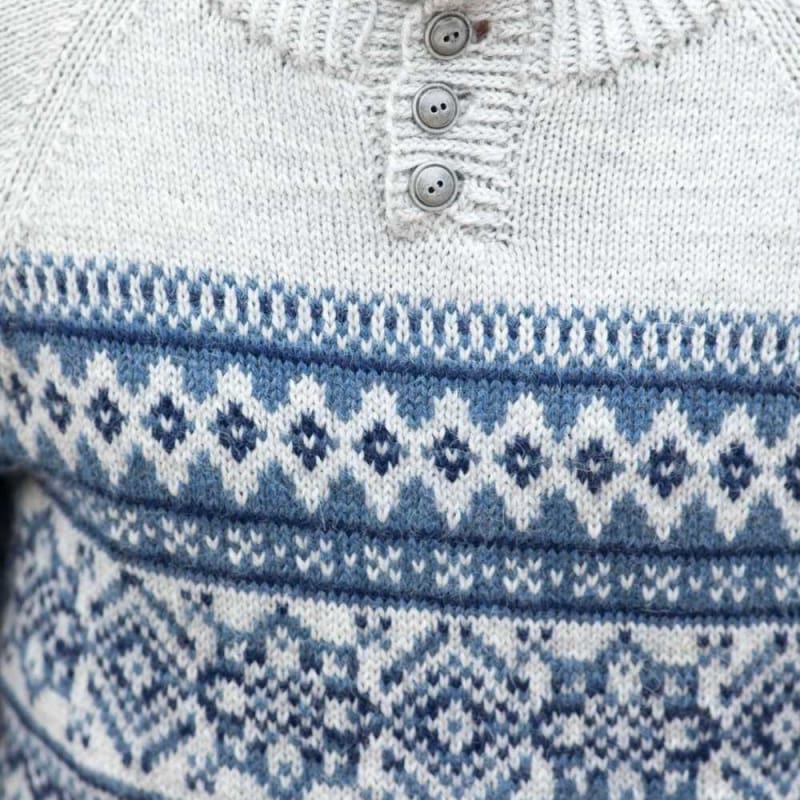 Strikk The Look: Filip-genser grå/blå