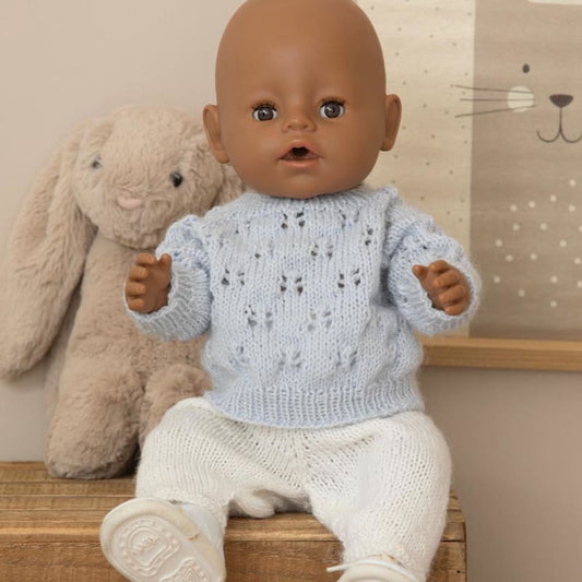 Strikk The Look: "Firkløver"-dukkegenser og tights