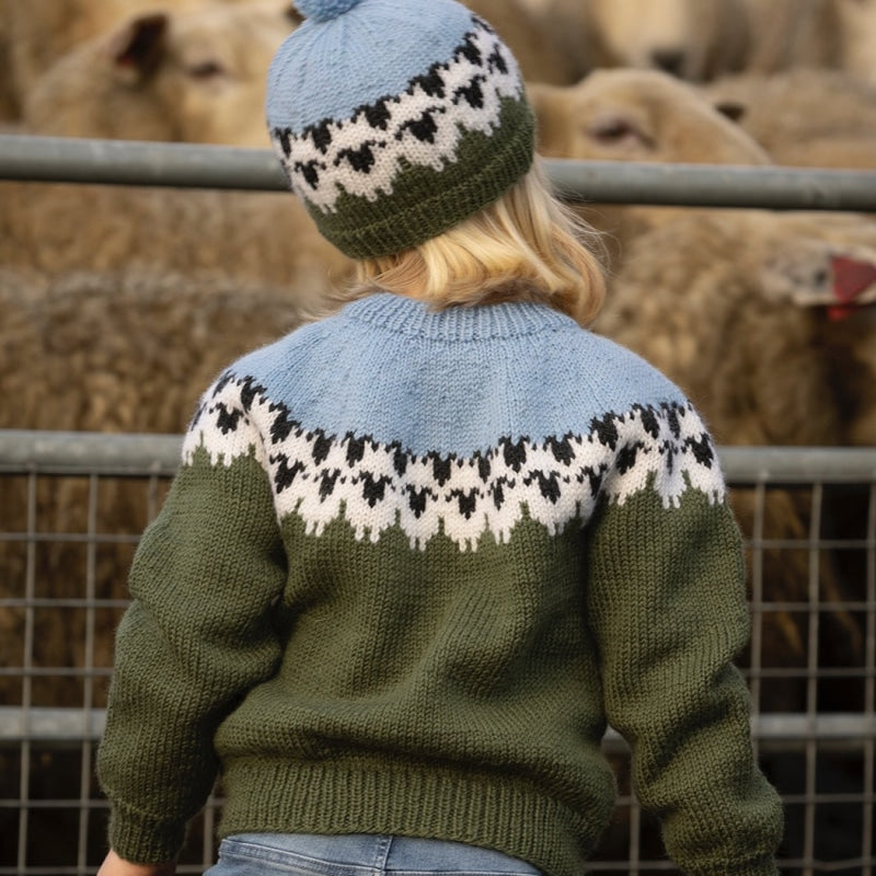 Strikk The Look: Flokken-genser mørk grønn