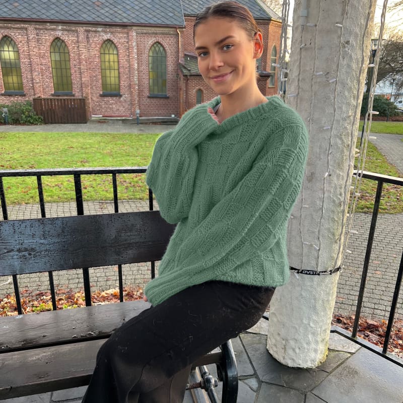 Strikk The Look: Glad-genser jadegrønn