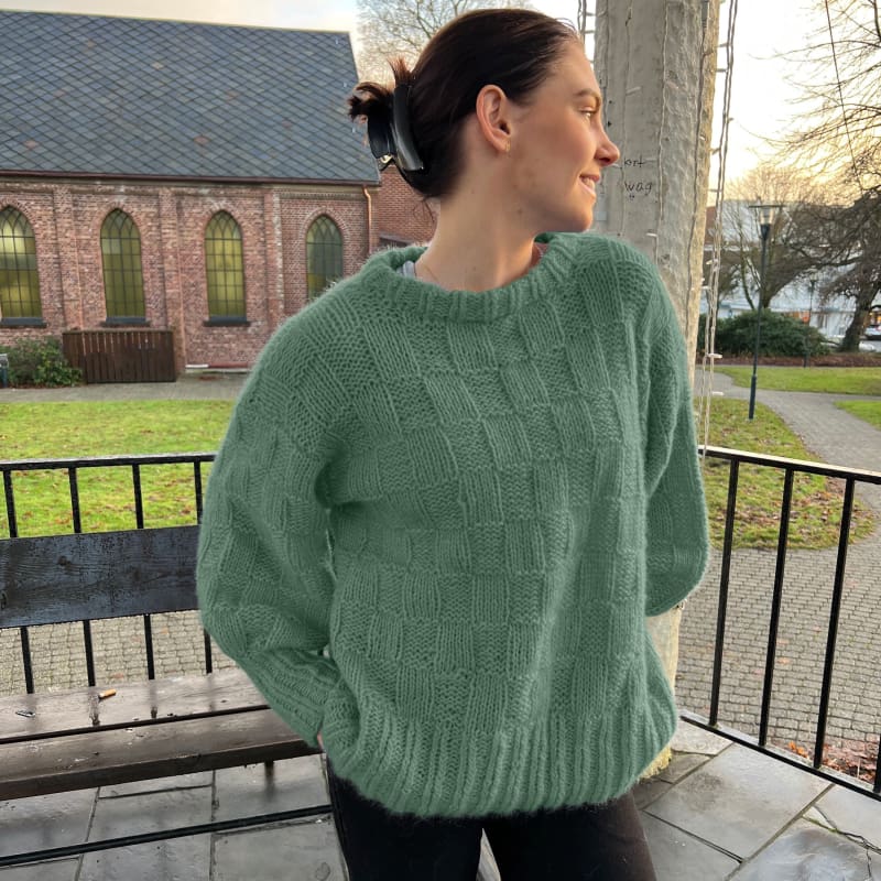 Strikk The Look: Glad-genser jadegrønn