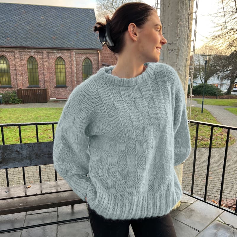 Strikk The Look: Glad-genser lys petrol