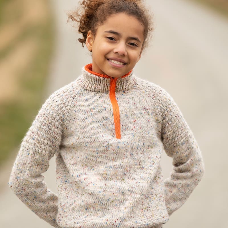 Strikk The Look:  Gordon-genser barn hvit