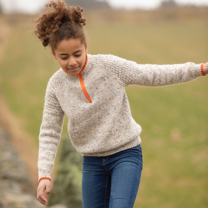 Strikk The Look:  Gordon-genser barn hvit