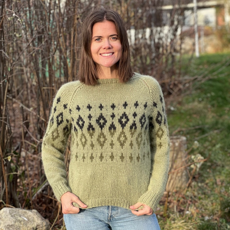 Strikk The Look: Harper-genser mosegrønn