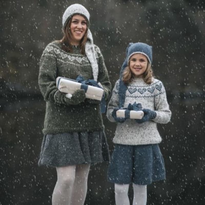 Strikk The Look: Hjerte-genser voksen oliven