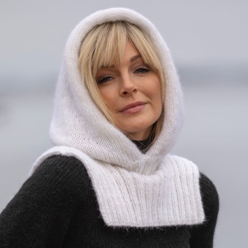 Strikk The Look: Hood-hette hvit
