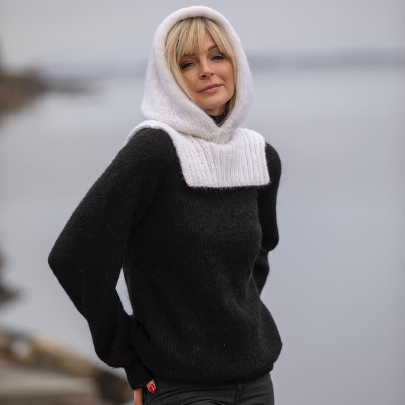 Strikk The Look: Hood-hette hvit