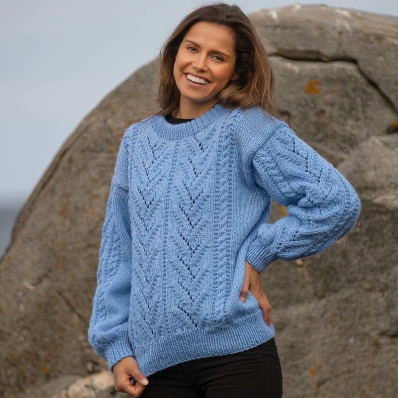 Strikk The Look: Hydra-genser lys blå