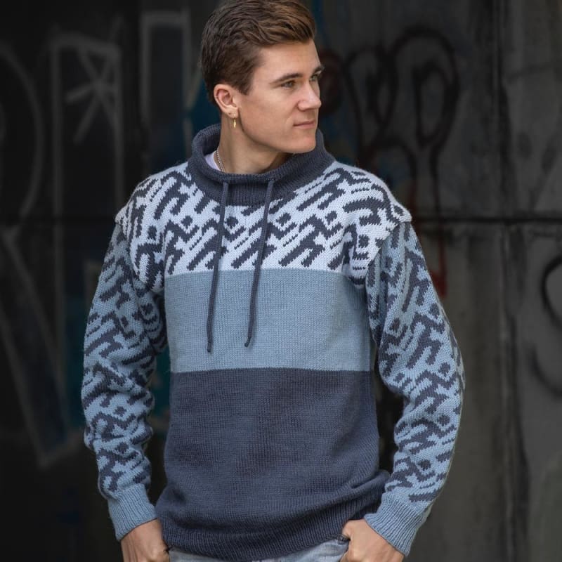 Strikk The Look: Jakob-genser jeansblå