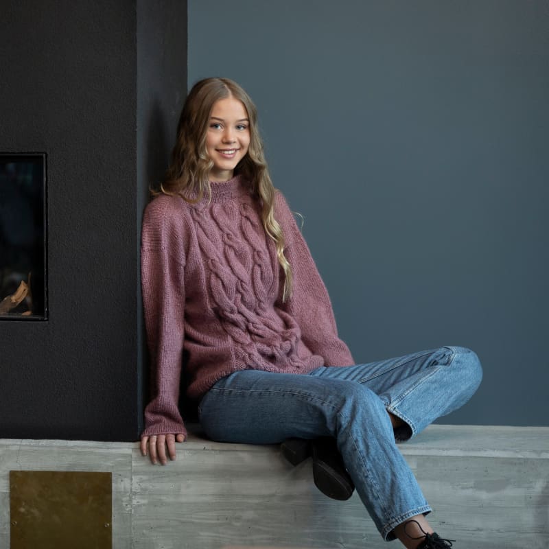 Strikk The Look: Jen-genser gammelrosa