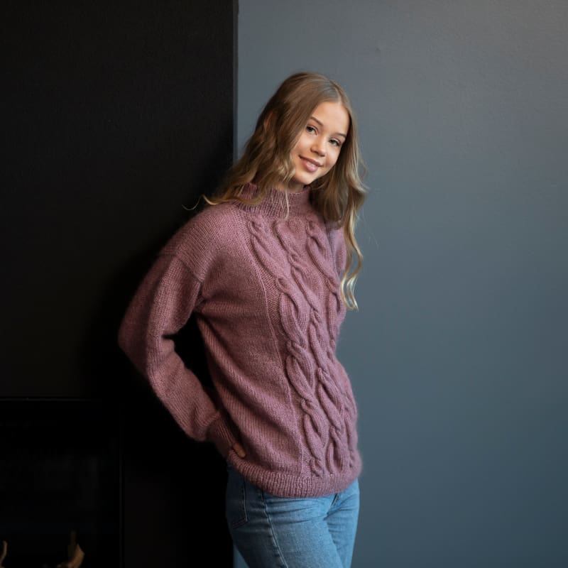 Strikk The Look: Jen-genser gammelrosa