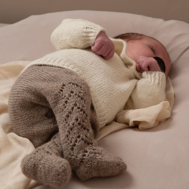 Strikk The Look: Johanne strømpebukse lys brun