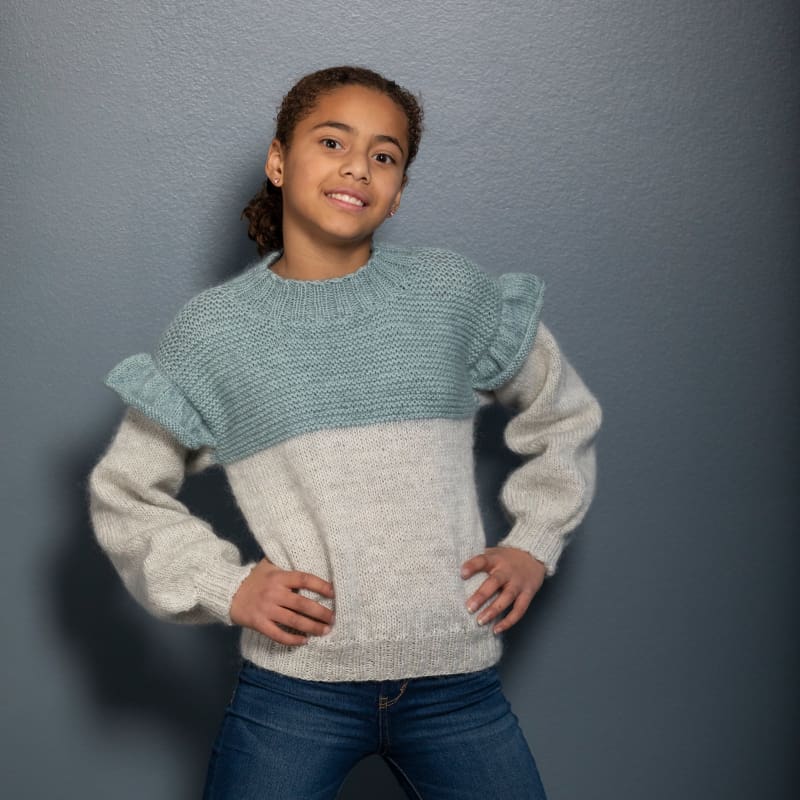 Strikk The Look Juno-genser grå