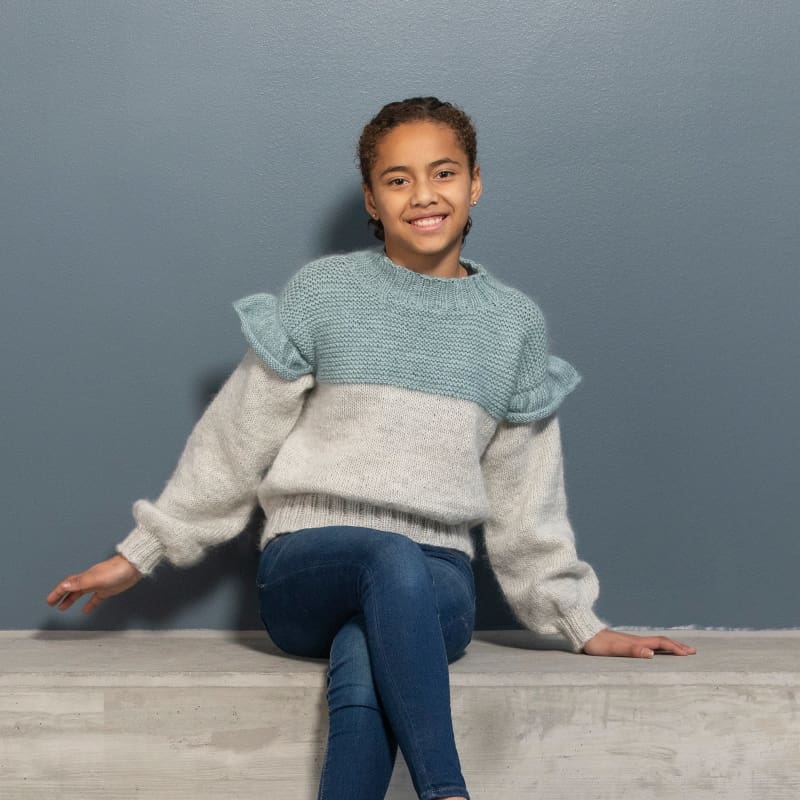 Strikk The Look Juno-genser grå