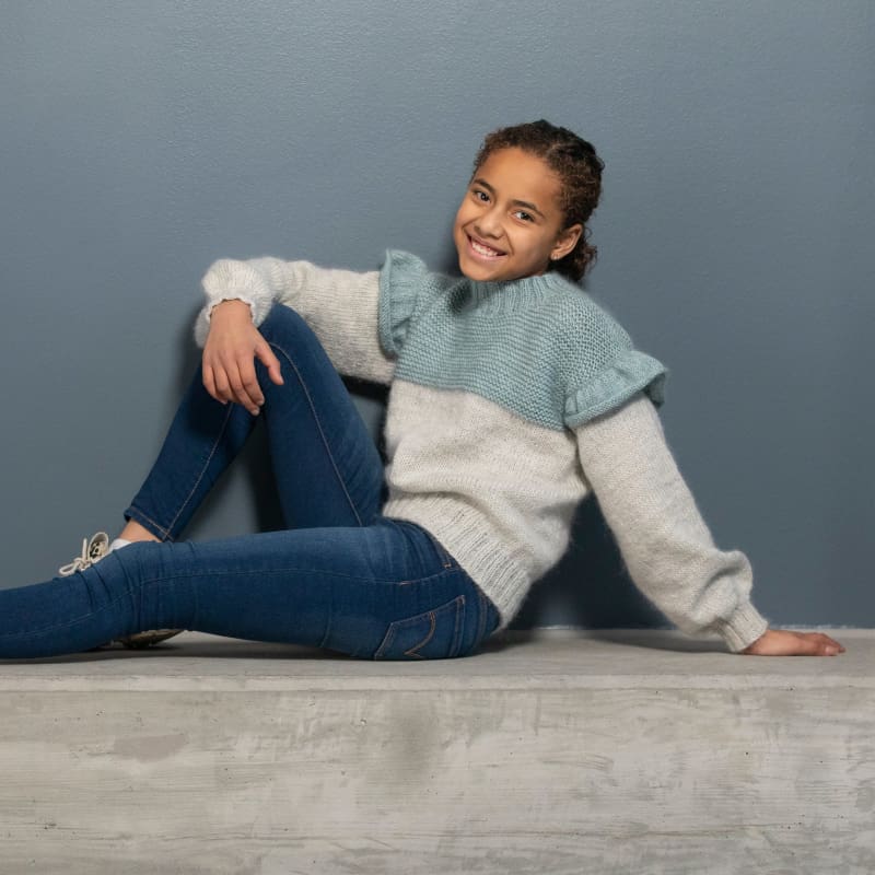 Strikk The Look Juno-genser grå