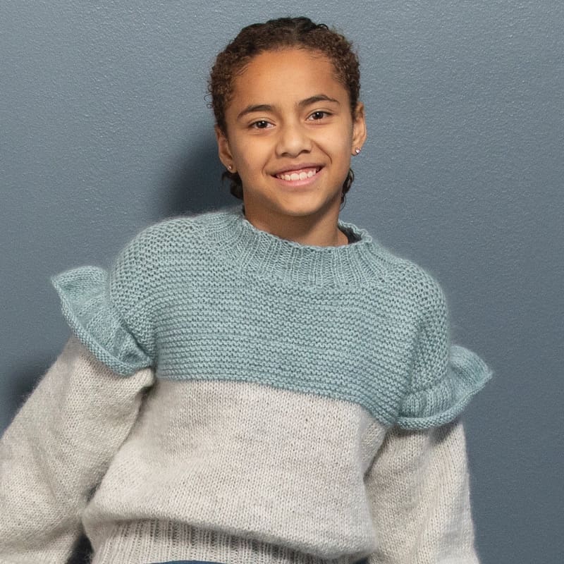 Strikk The Look Juno-genser grå