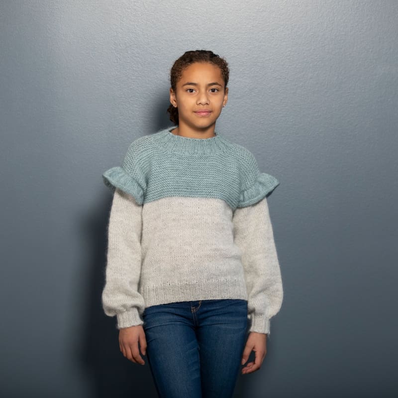 Strikk The Look Juno-genser grå