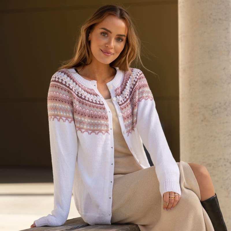 Strikk The Look: Kapers-kofte hvit