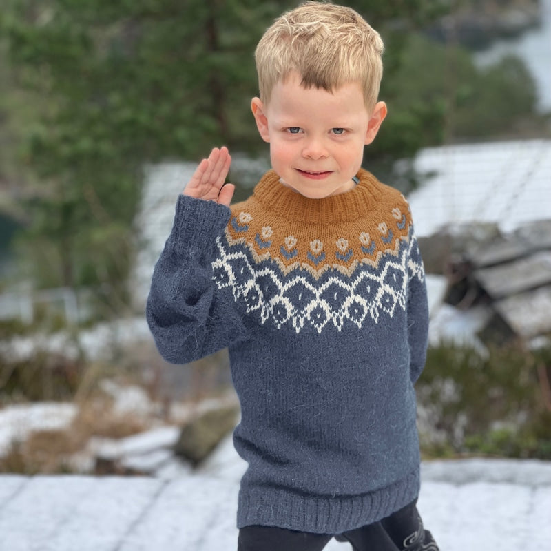 Strikk The Look: Kim- genser mørk gråblå