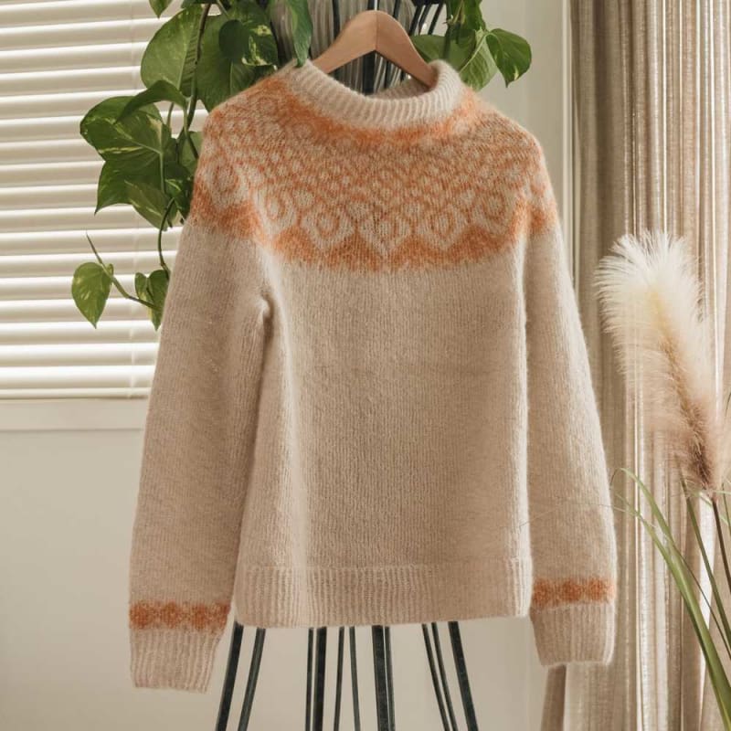 Strikk The Look: Kleber-genser lys beige