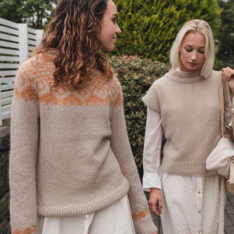 Strikk The Look: Kleber-genser lys beige