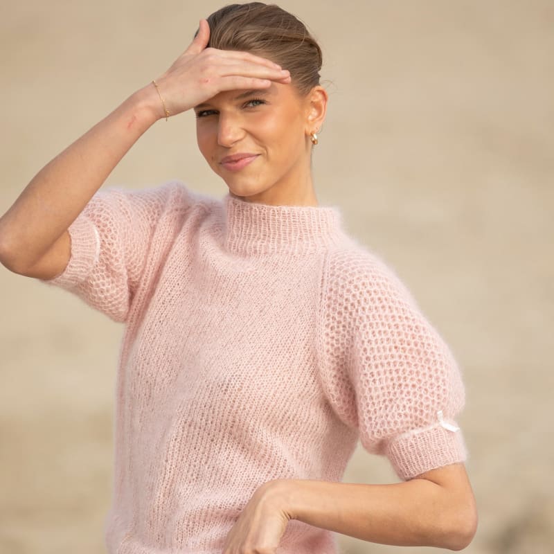 Strikk The Look: Kolibri-genser pudderrosa