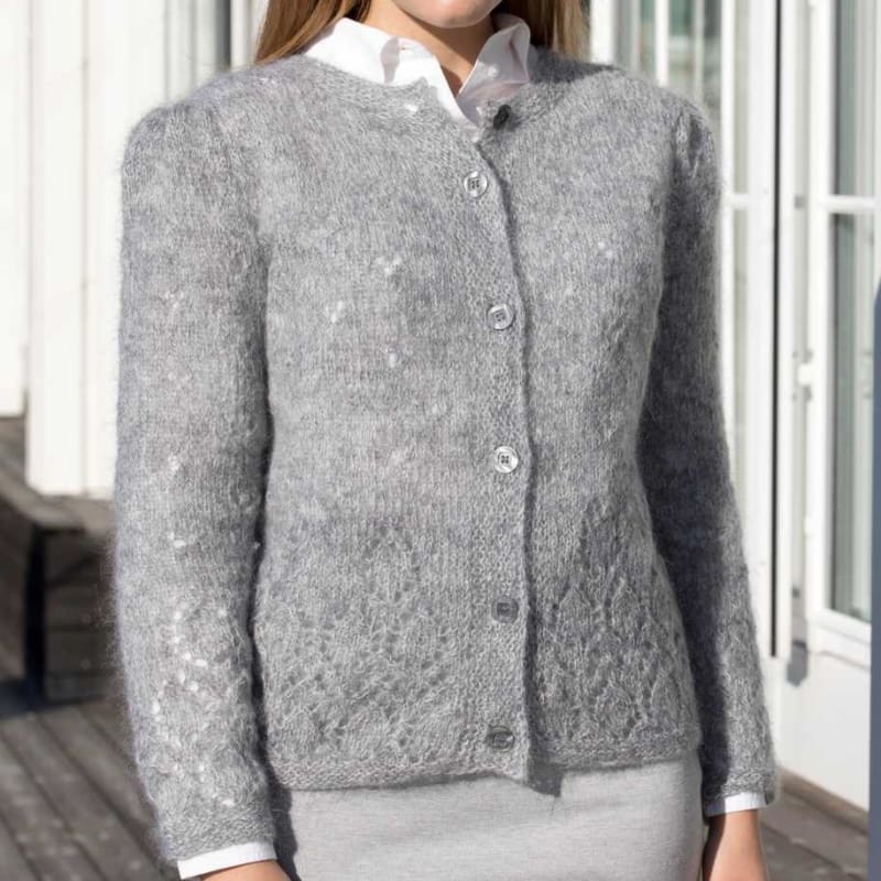 Strikk The Look: Lace-jakke Grå