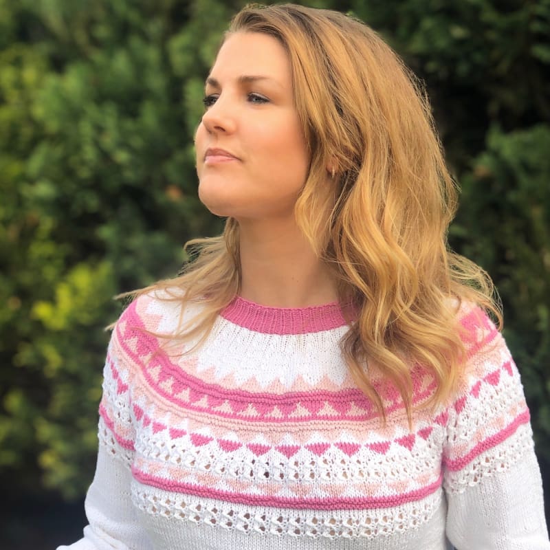 Strikk The Look: Leonora-genser rosa