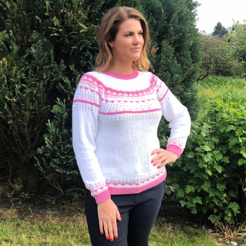 Strikk The Look: Leonora-genser rosa