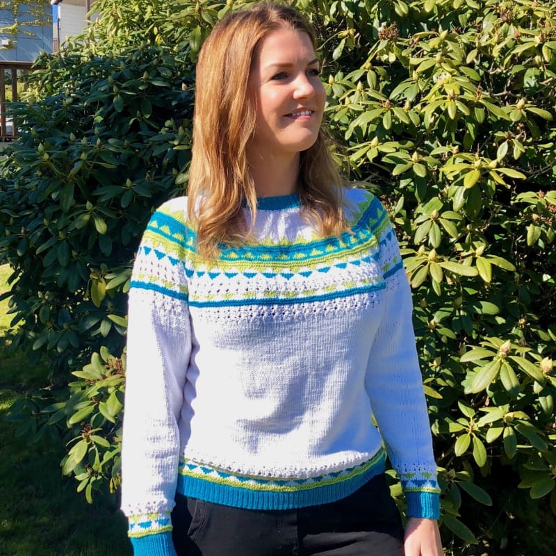 Strikk The Look: Leonora-genser turkis