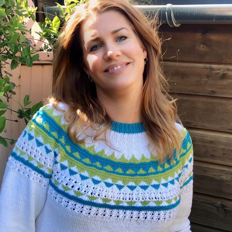 Strikk The Look: Leonora-genser turkis