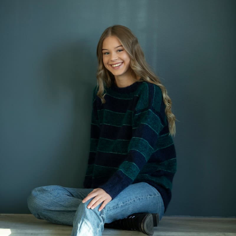 Strikk The Look: Lila-genser marine