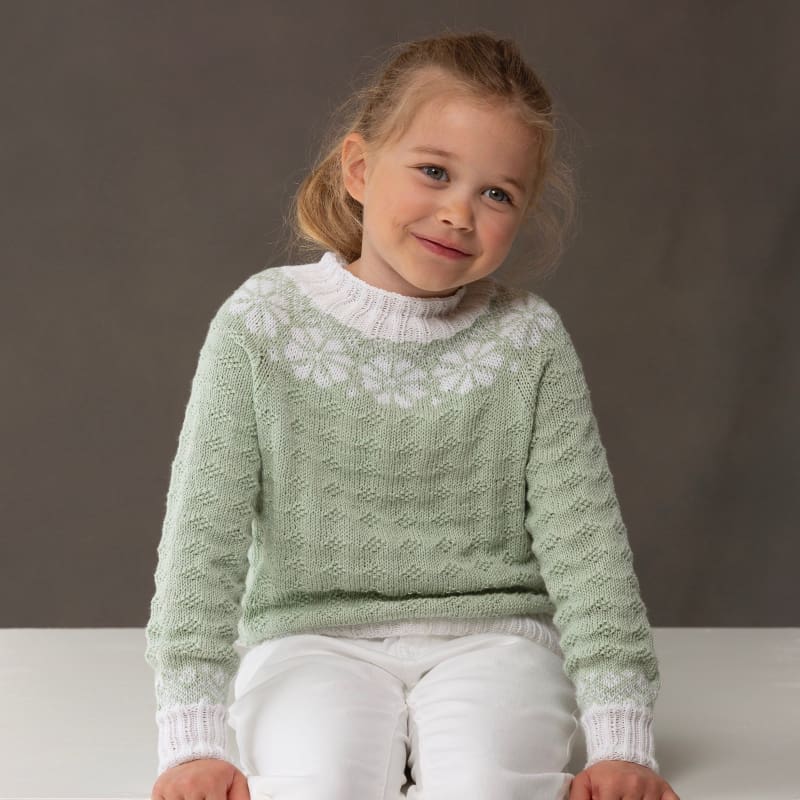 Strikk The Look: Lydia-genser barn lys grønn
