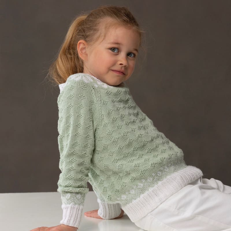 Strikk The Look: Lydia-genser barn lys grønn