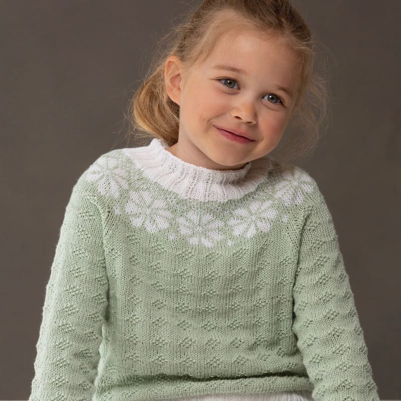 Strikk The Look: Lydia-genser barn lys grønn
